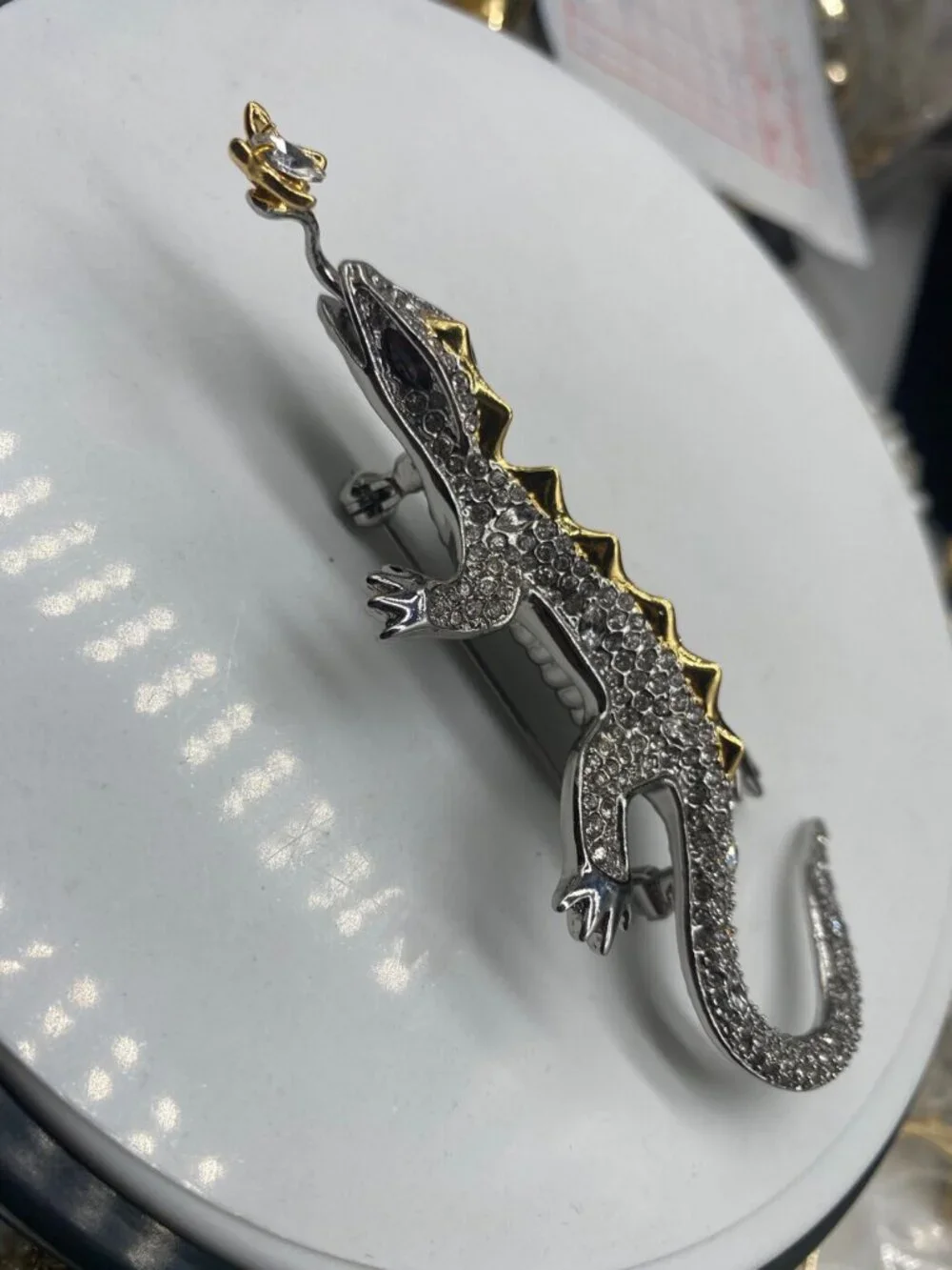Alexis Bittar Gecko Pav�� Collection Brooch - Picture 5 of 5